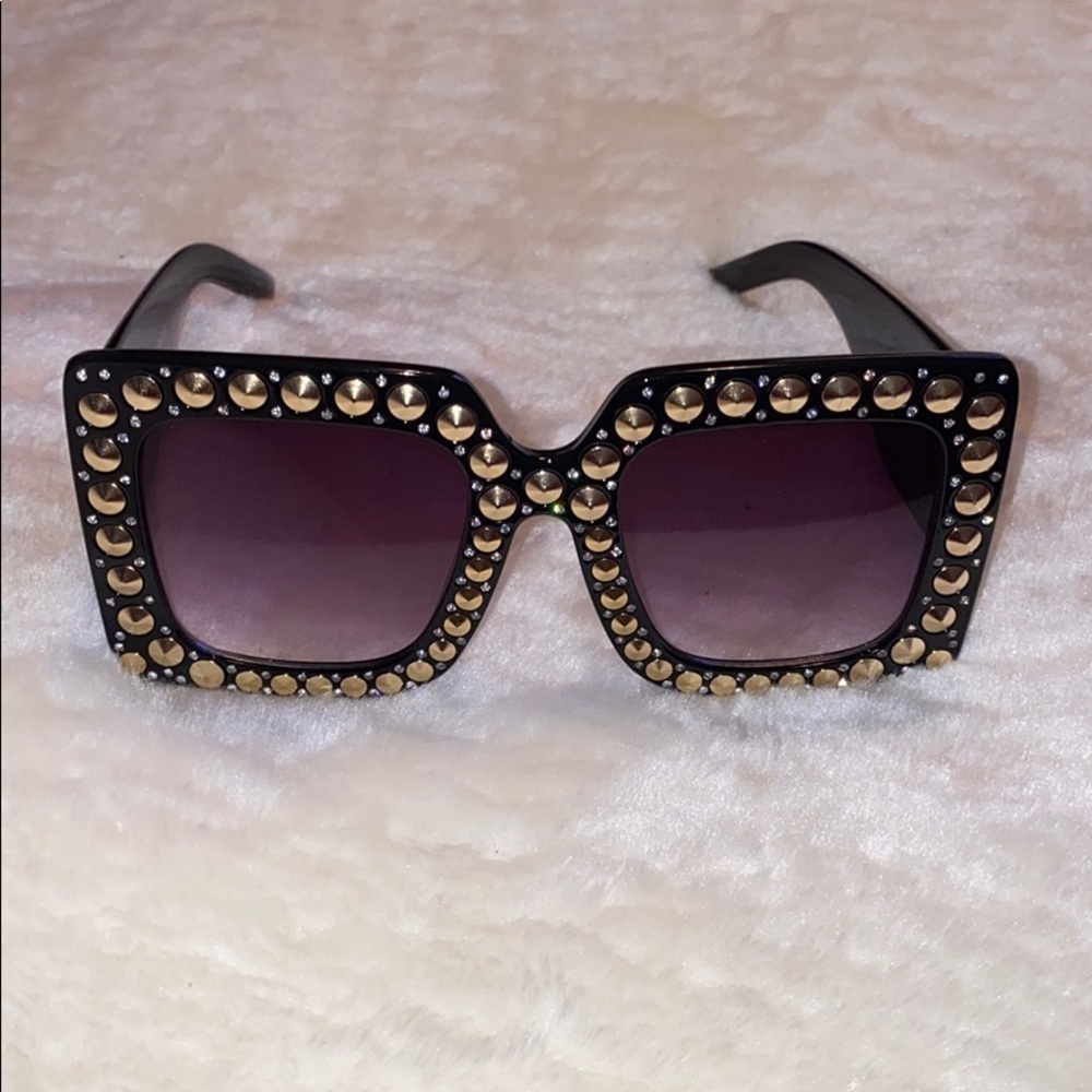 Luxury oversized rhinestone fashion sunglasses - Picture 4 of 10